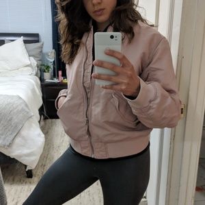 Everlane Dusty Pink The Bomber Jacket